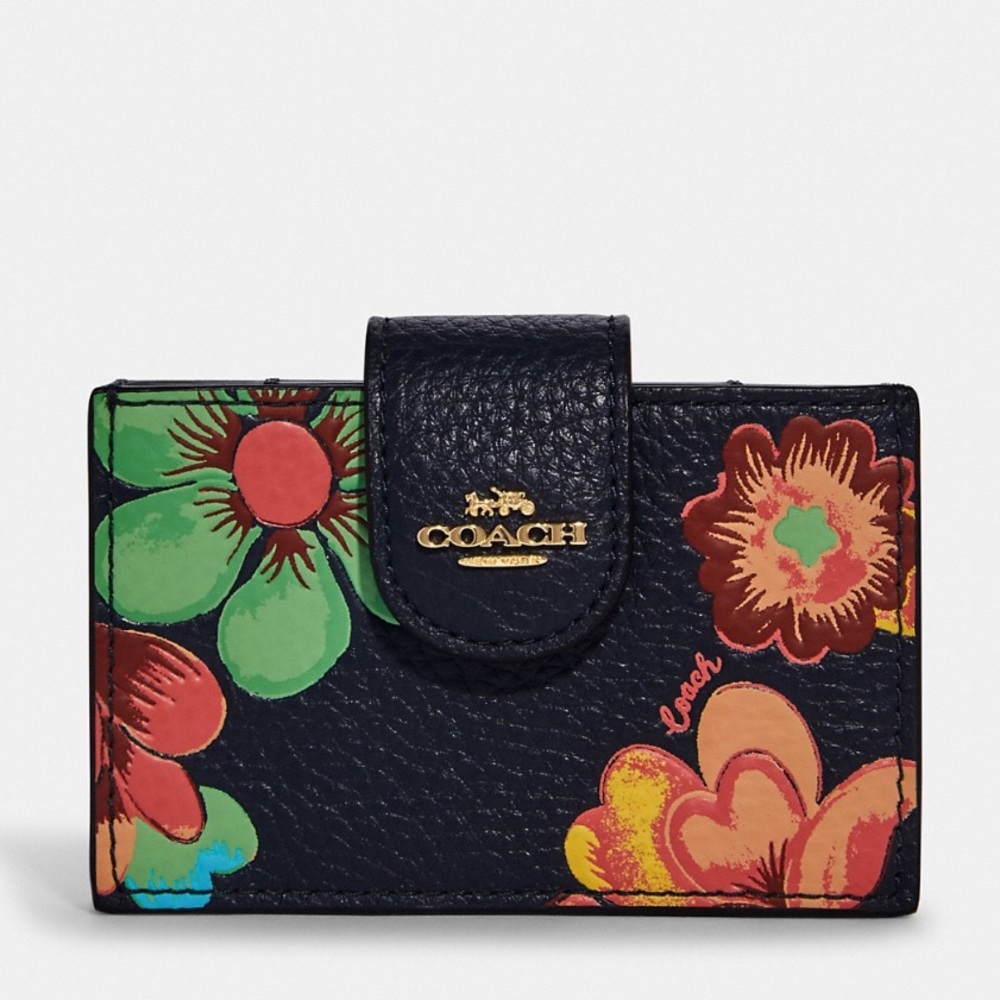 Coach Accordion Card Case With Dreamy Land Floral Print